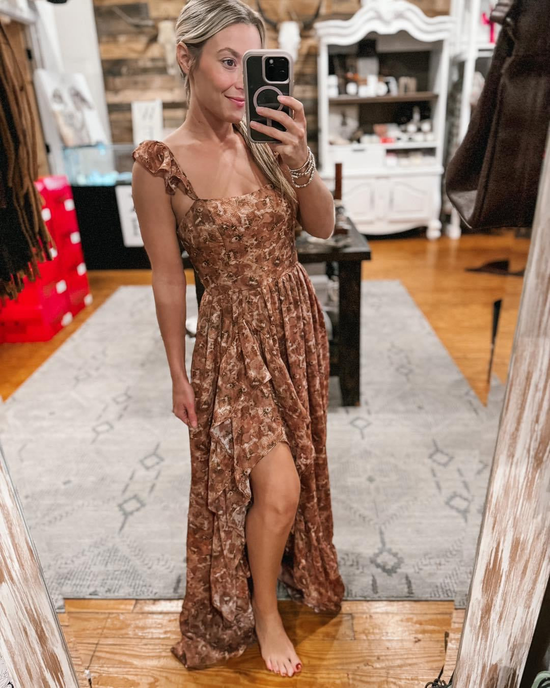 Shades of Brown Floral Dress