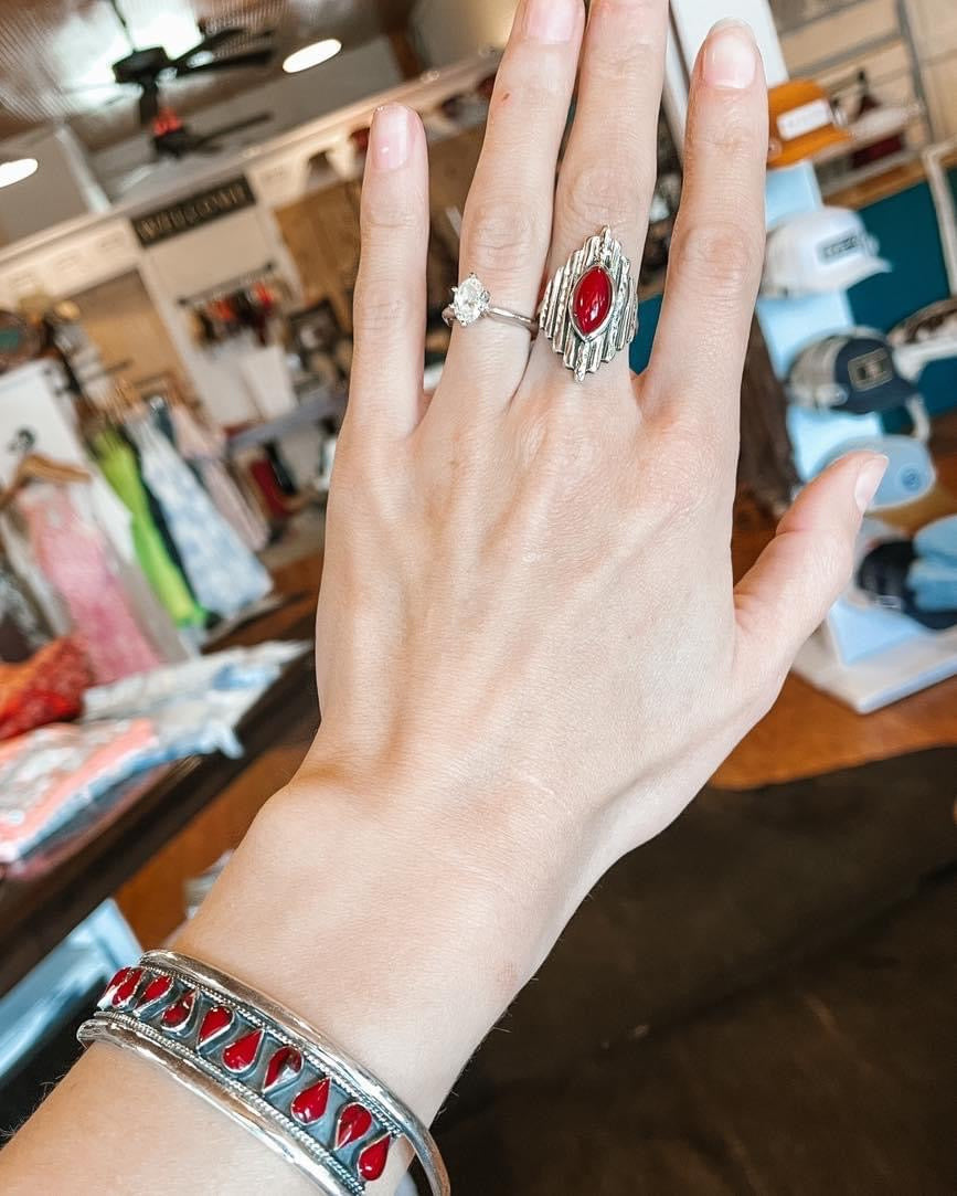 Red Jasper Aztec Ring