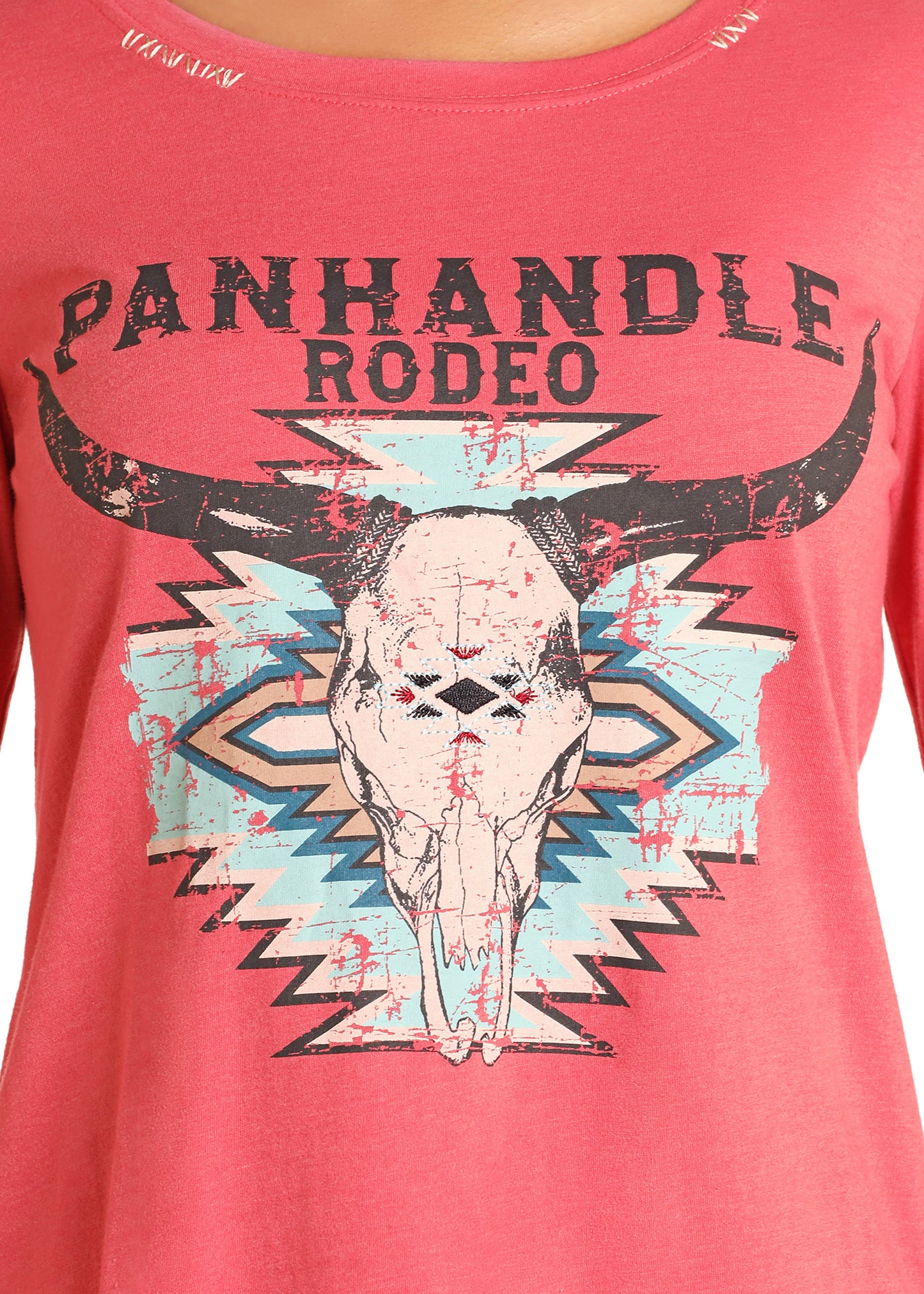 Washed Pink Panhandle Long Sleeve Top