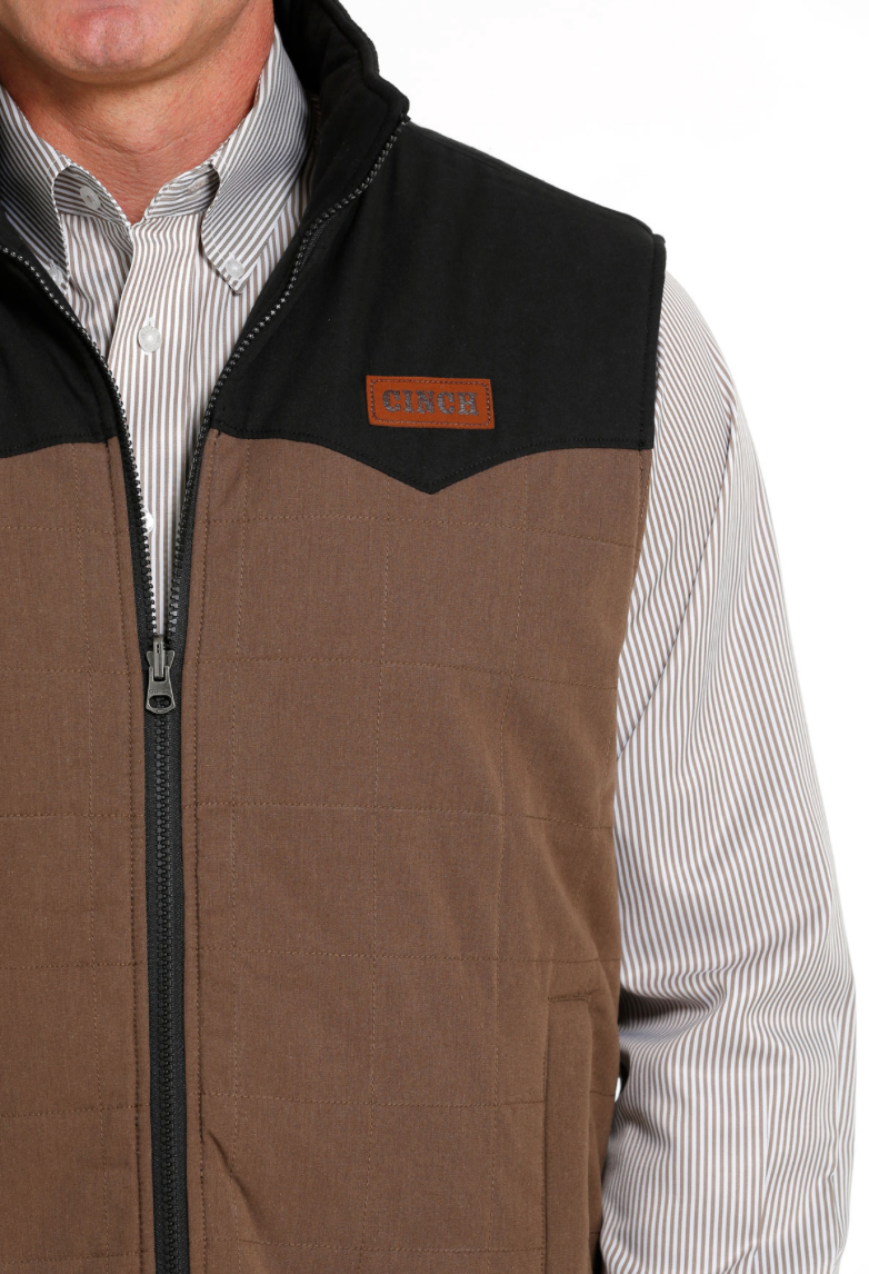 Cinch Brown Printed Reversible Vest