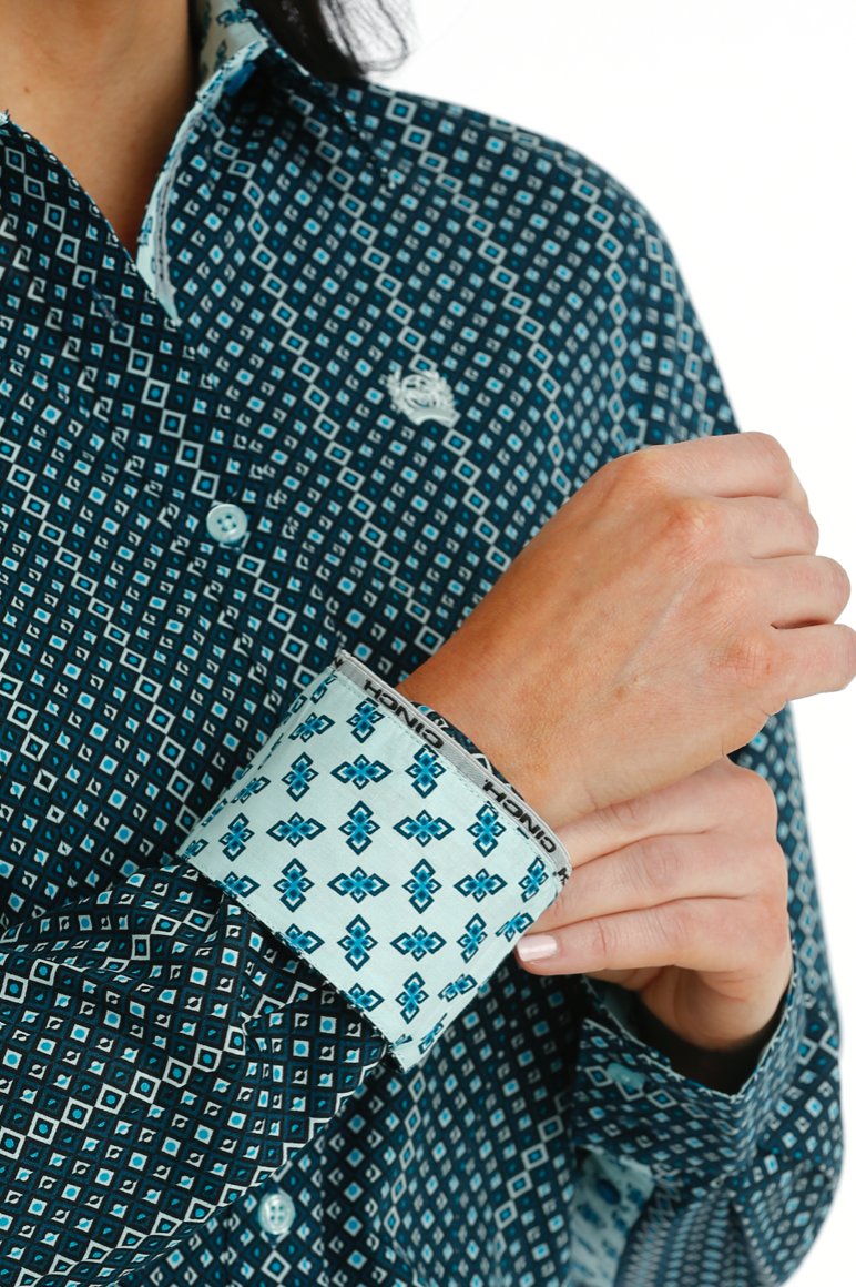 Cinch Blue Diamond Button Down