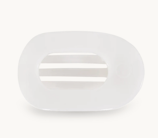 Teleties Coconut White Medium Flat Round Clip