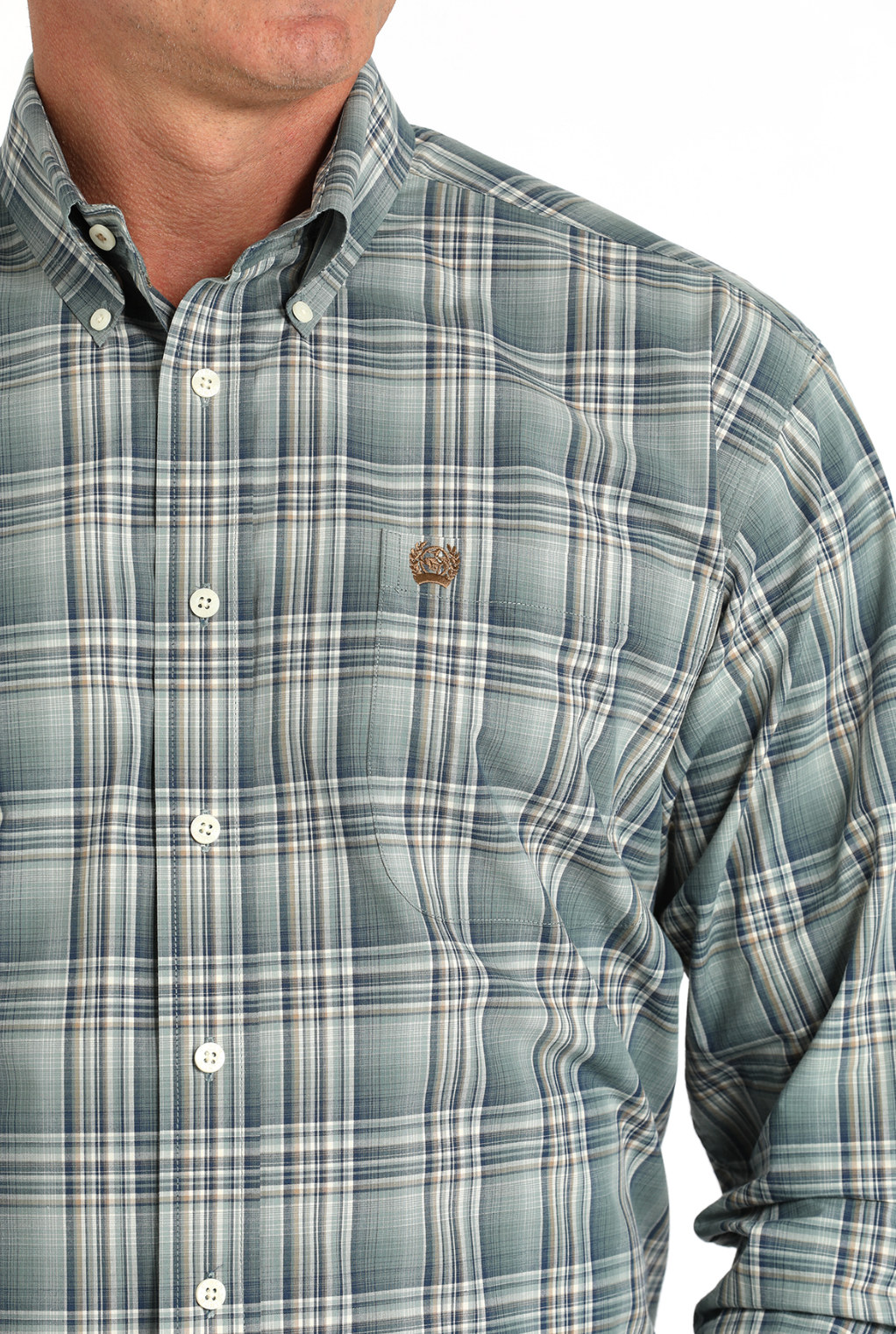 Cinch Green Plaid Button Down