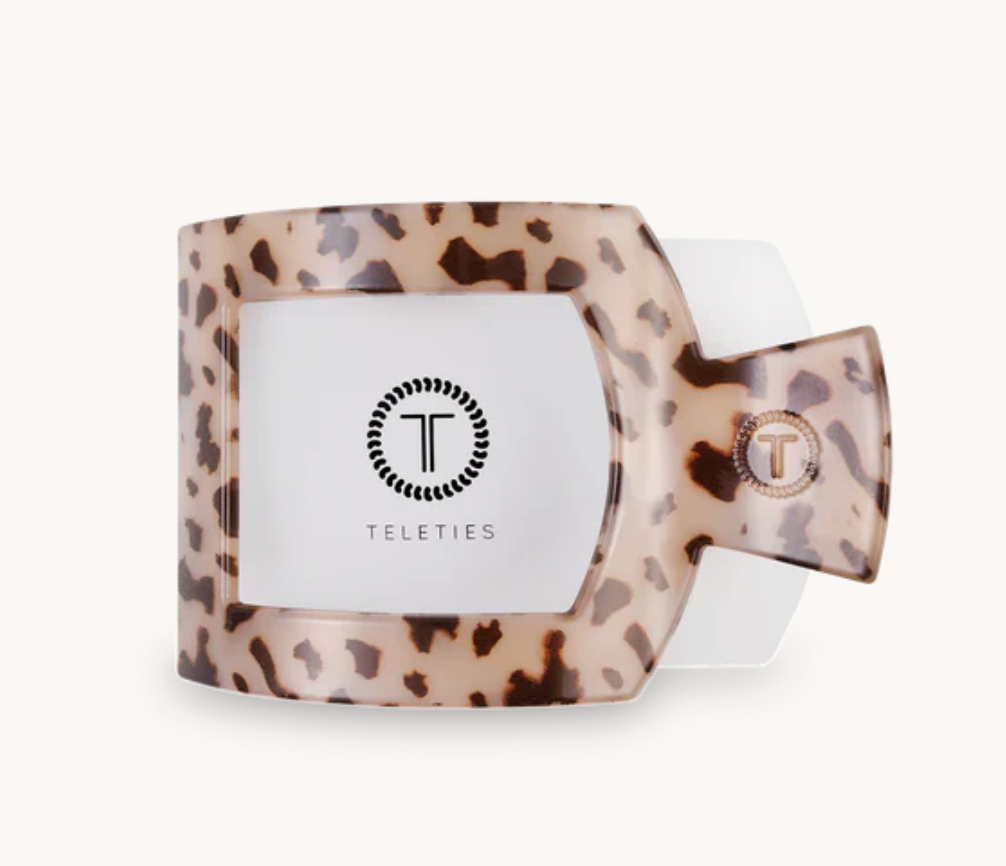 Teleties Blonde Tortoise Small Flat Square Clip