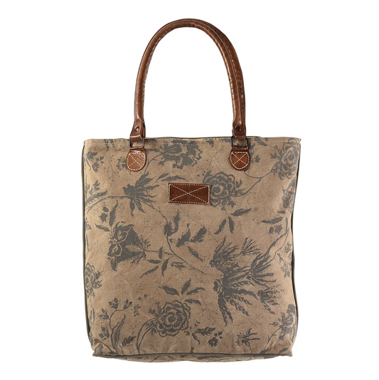 Blue Floral Canvas Bag