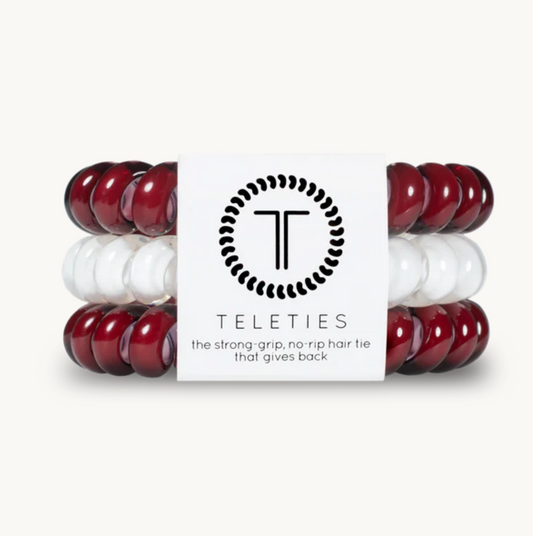 Teleties Maroon & White Large