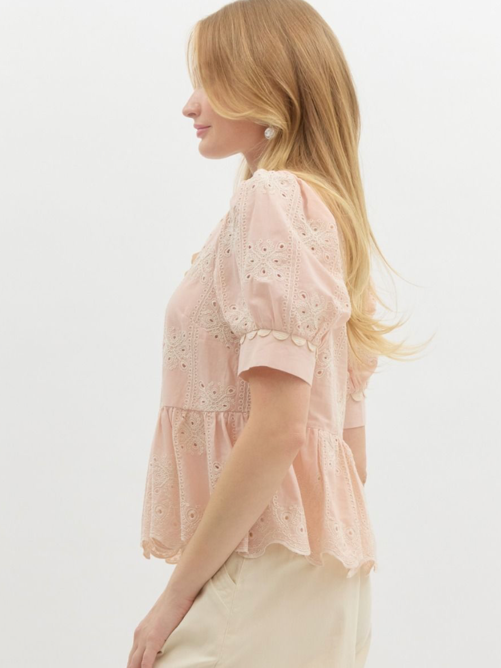 Pink Scalloped Blouse