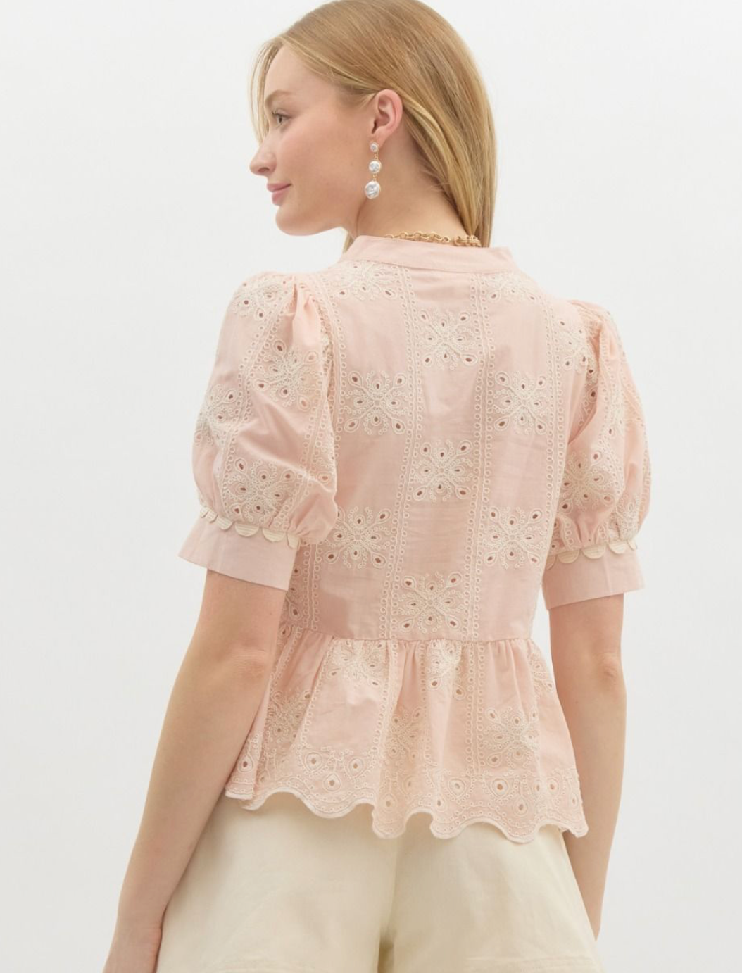 Pink Scalloped Blouse