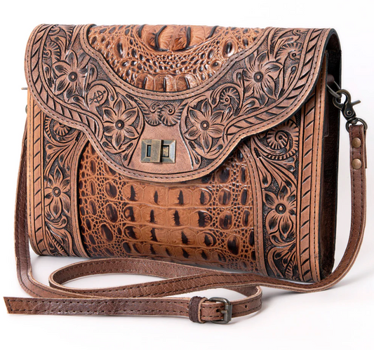 Tooled Leather Clutch