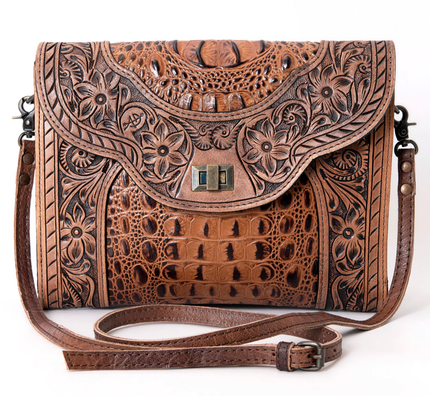 Tooled Leather Clutch