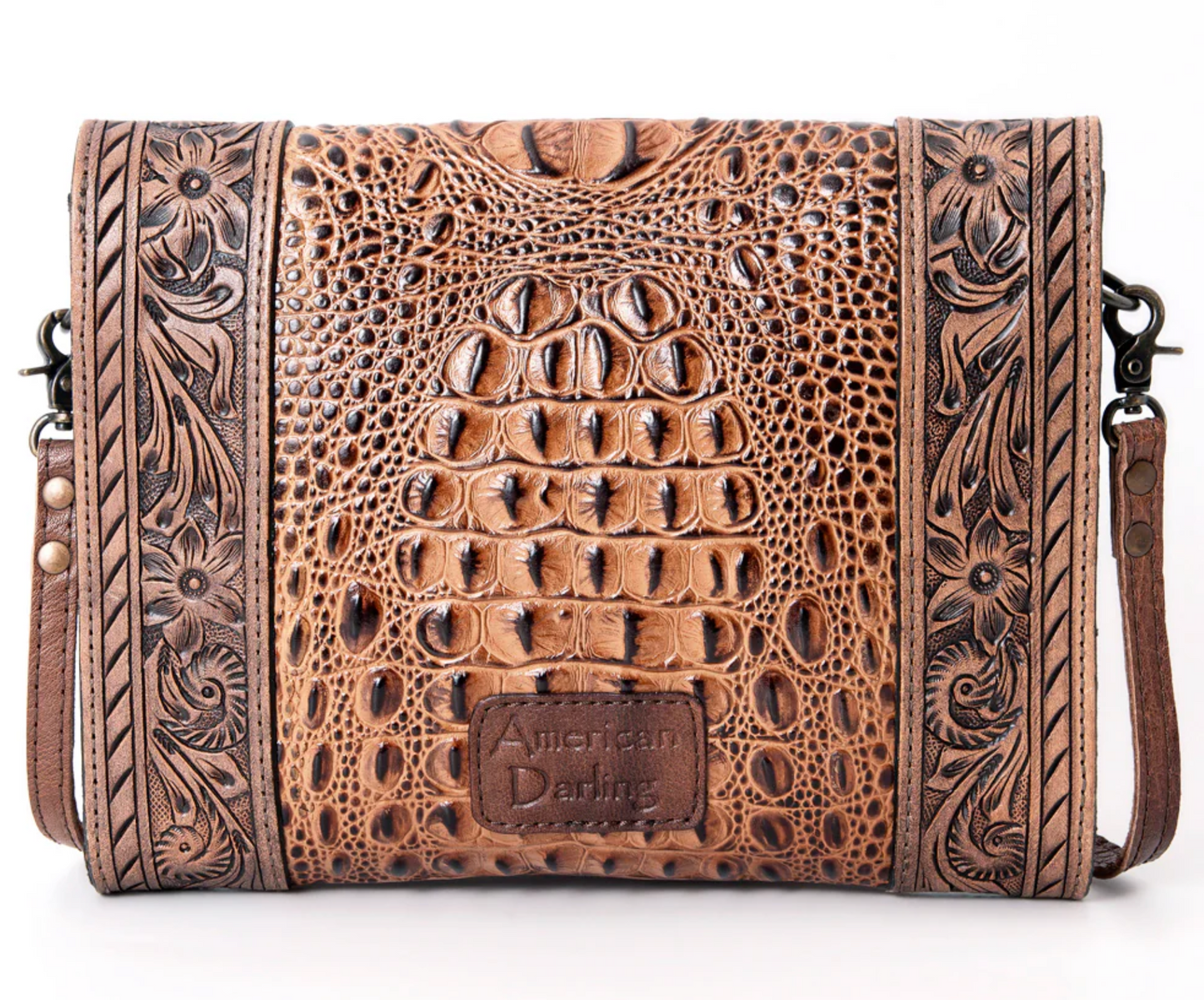 Tooled Leather Clutch