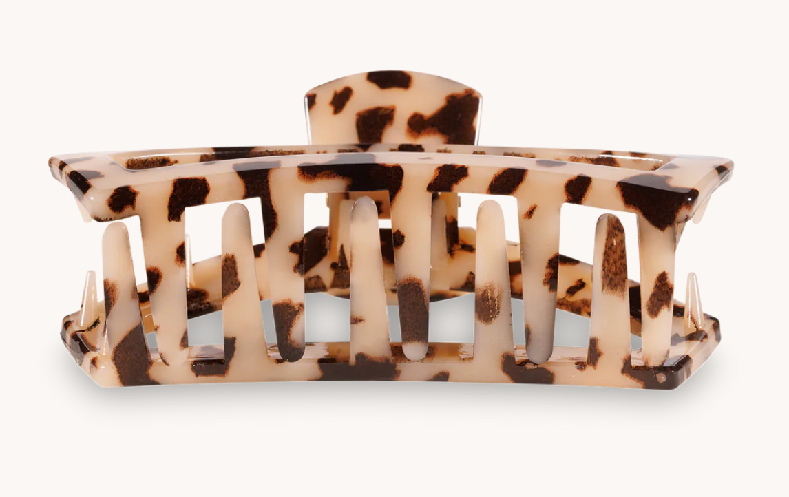 Teleties Open Blonde Tortoise Med Claw Clip