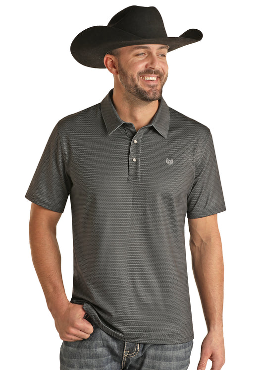 Panhandle Black Geo Polo