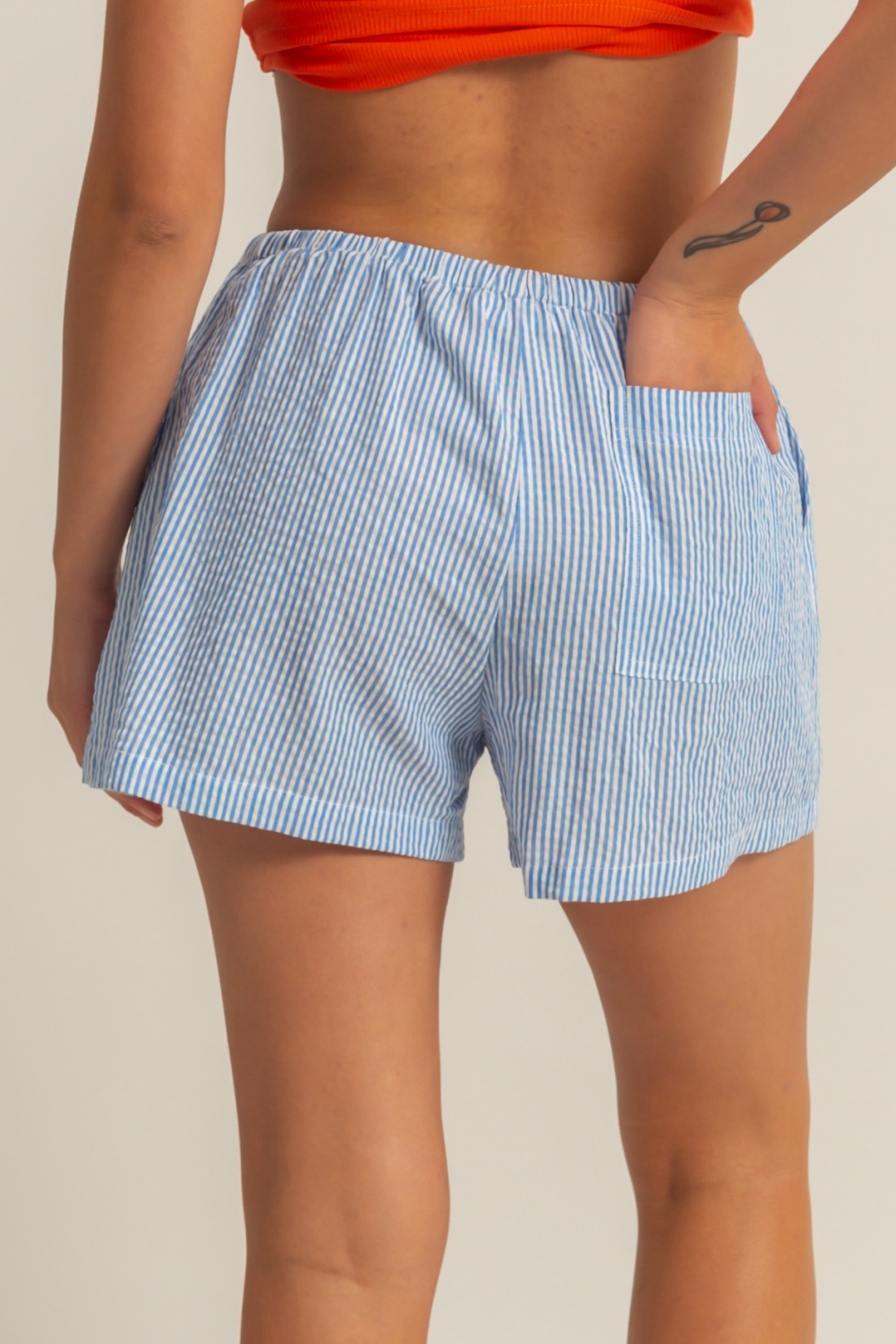 Blue & White Stripe Boxer Shorts