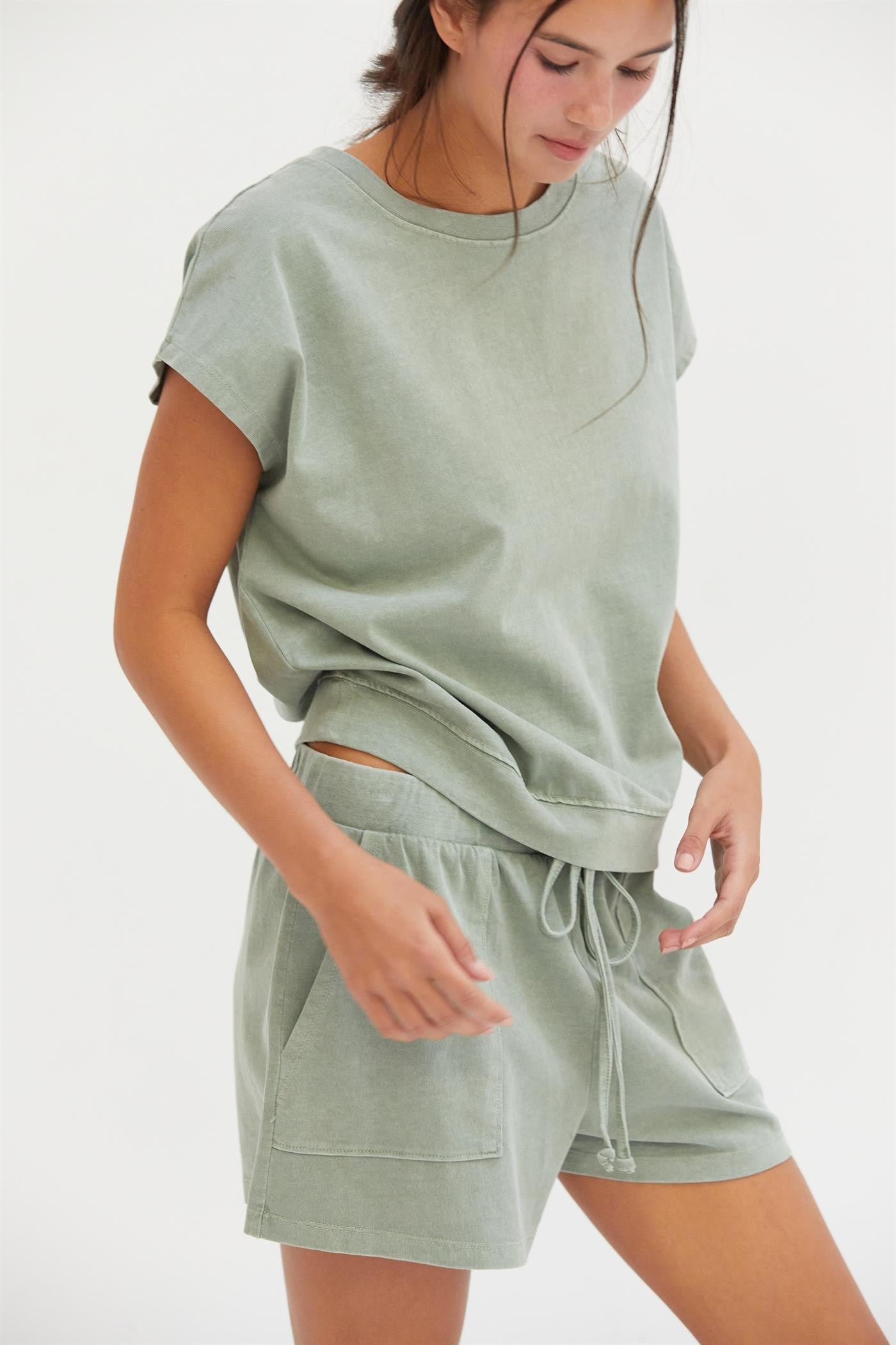 Sage Green Top/Shorts Set