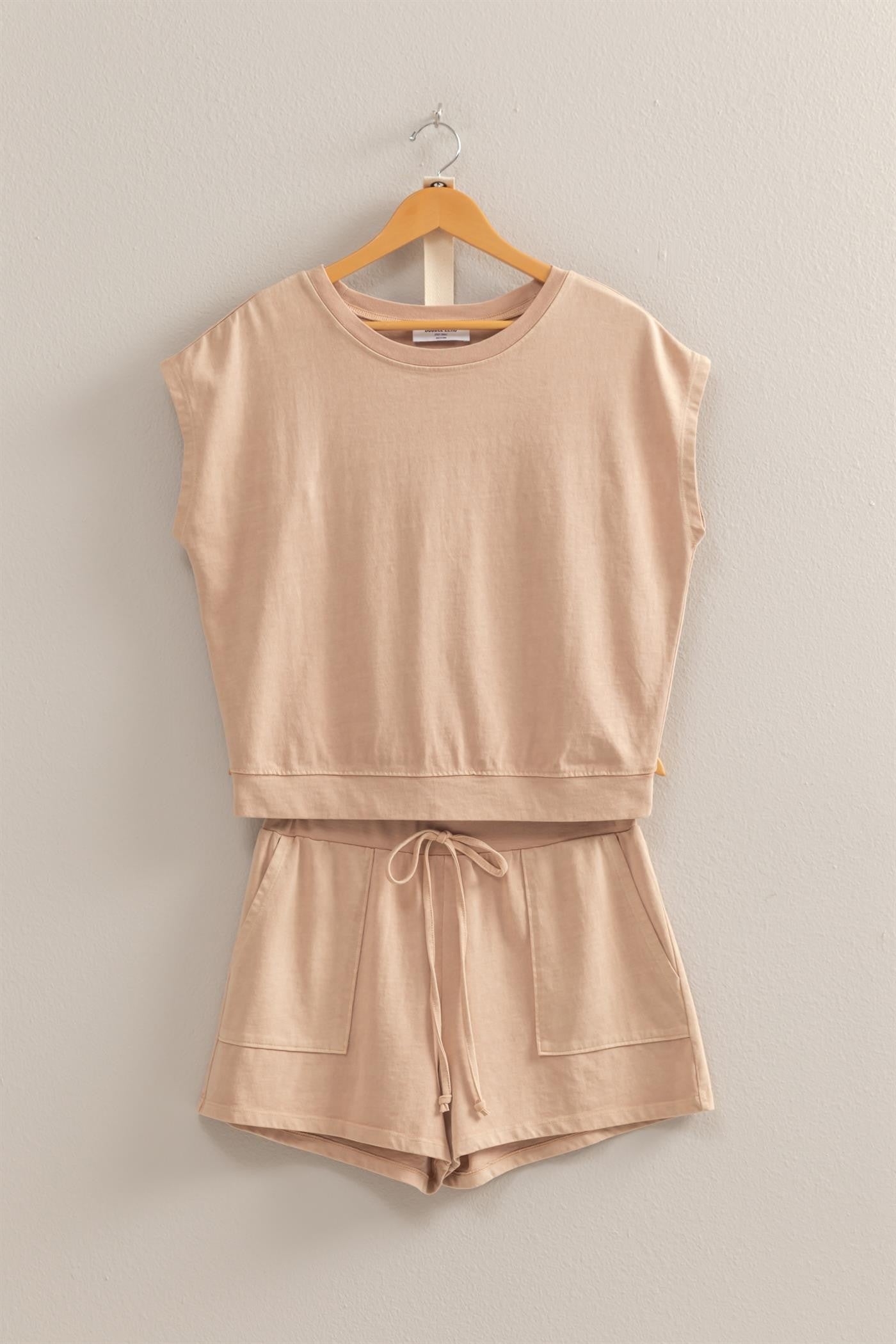 Dark Taupe Top/Shorts Set