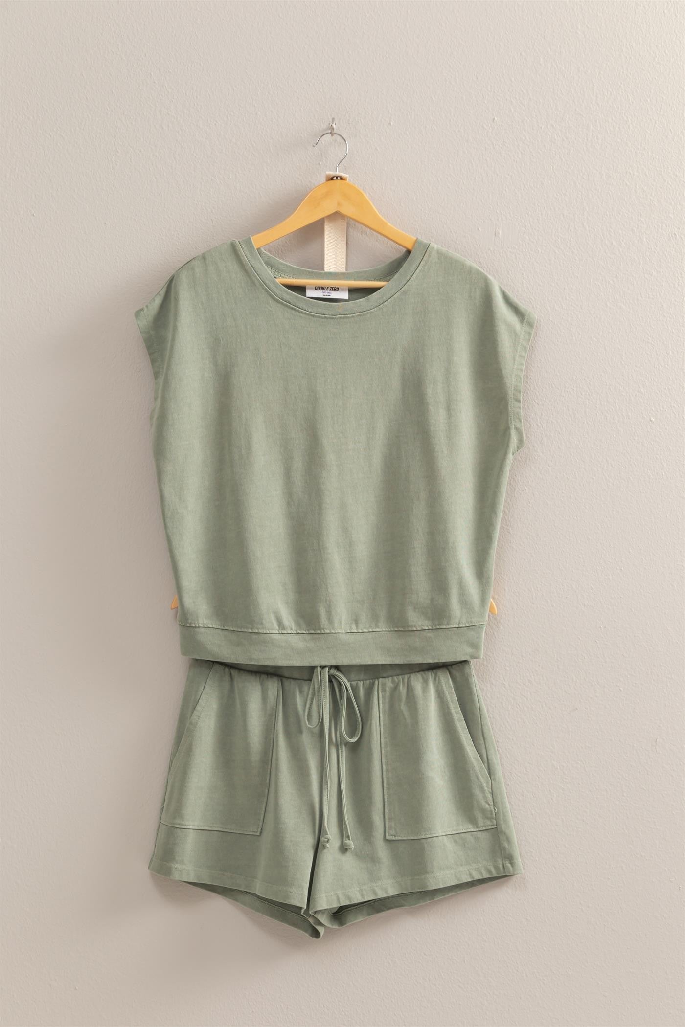 Sage Green Top/Shorts Set