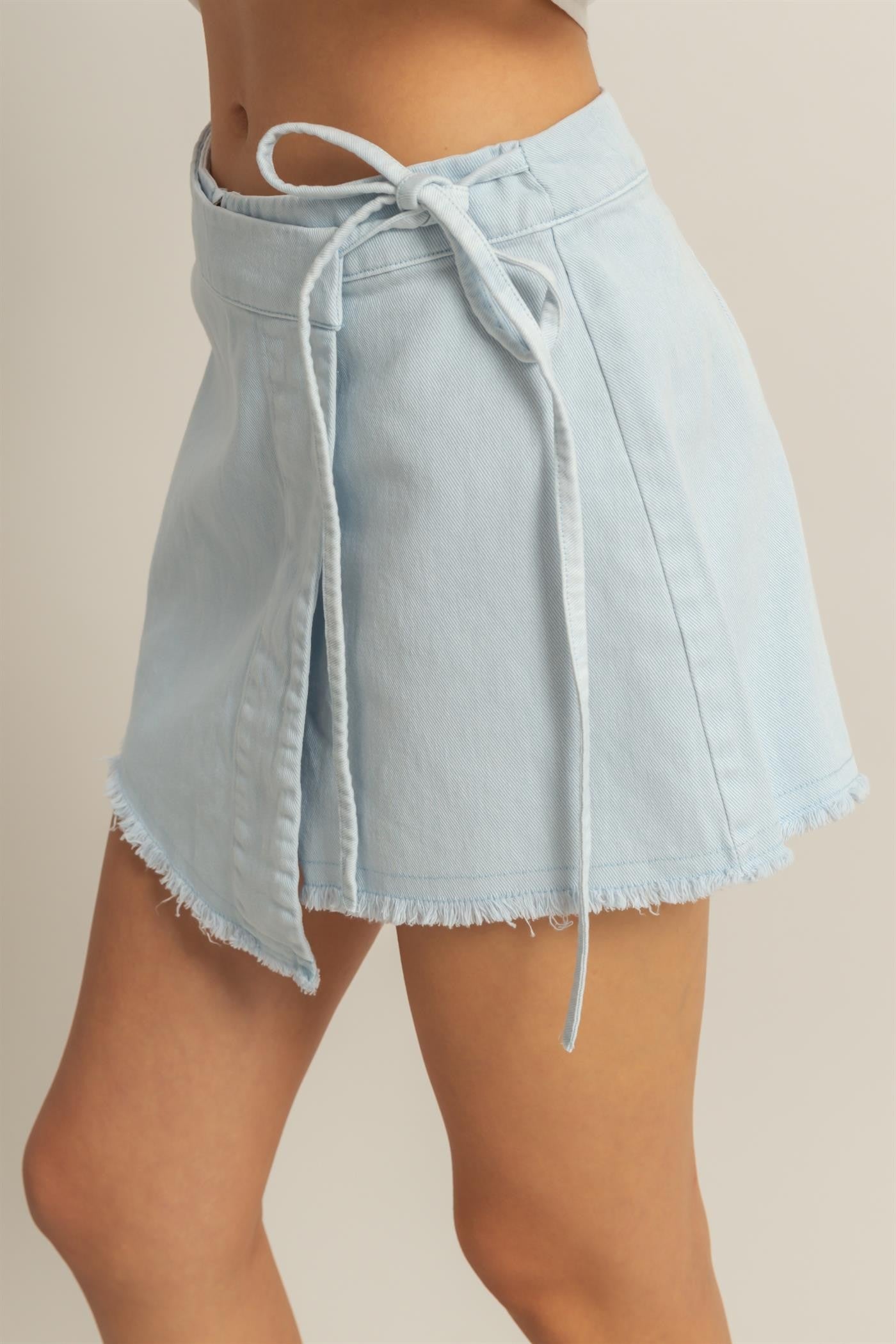 Powder Blue Denim Skort