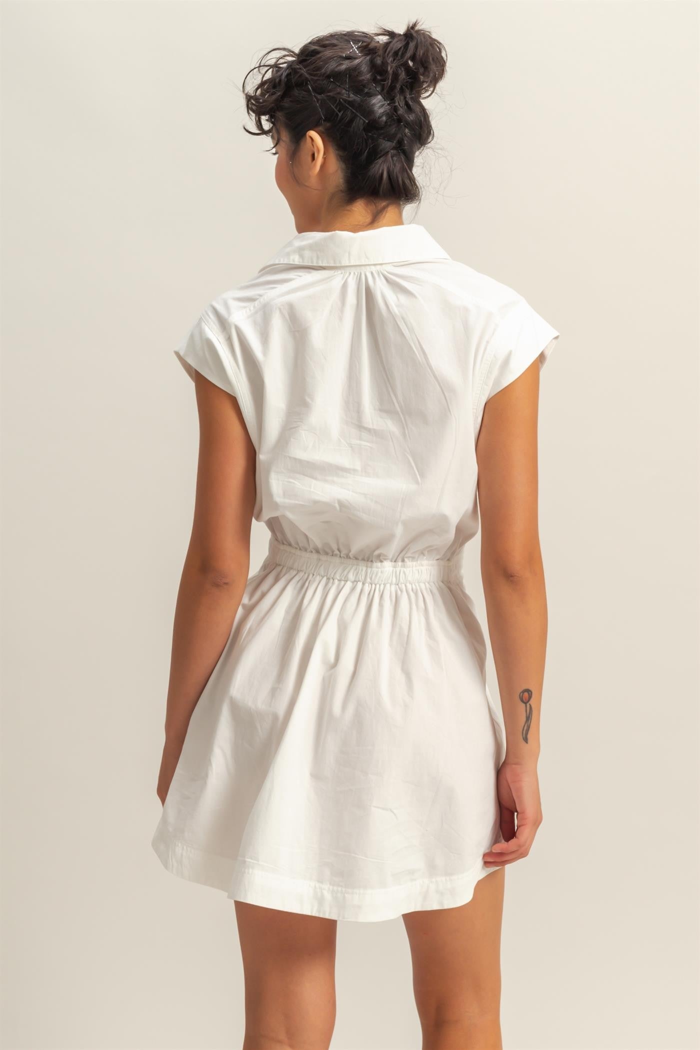 White Collared Cotton Dress