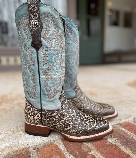 Bone Hand Tooled TM Boot