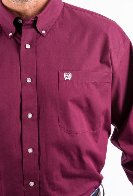 Cinch Burgundy Square Button Down